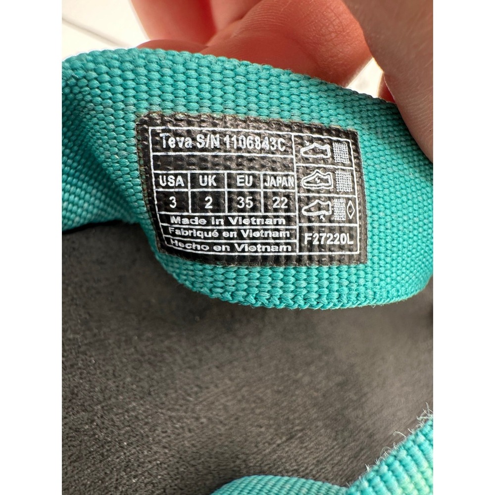 Teva Voya Flip Flop Kids Sandals Unicorn waterfall Size 3 - Picture 6 of 6